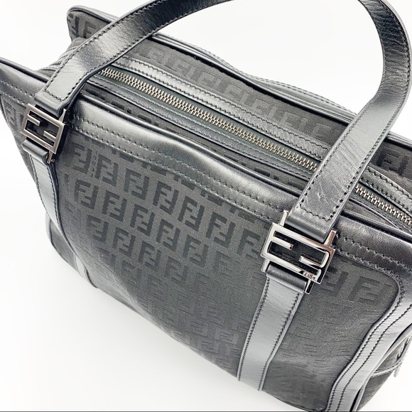Fendi Zuccha Ff Monogram Leather & Canvas Bag - Picture 2 of 8
